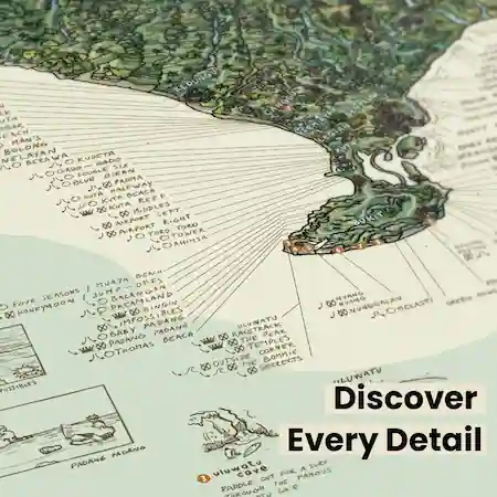 Bali map showing surf spots